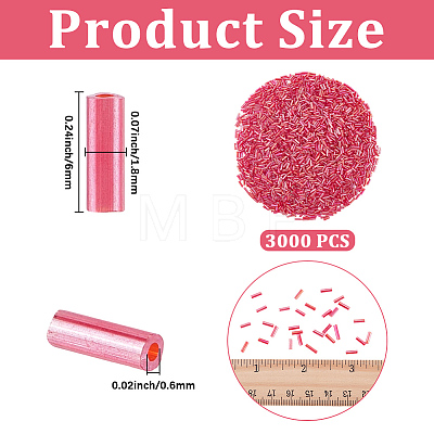 3000Pcs Transparent Colours Rainbow Glass Bugle Beads GLAA-PA0001-84A-1