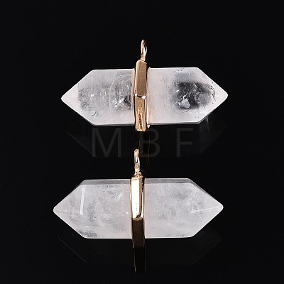 Natural Quartz Crystal Double Terminal Pointed Pendants G-N345-09A-1