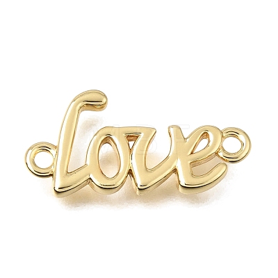 Brass Word LOVE Links Connector Charms KK-C263-09G-1