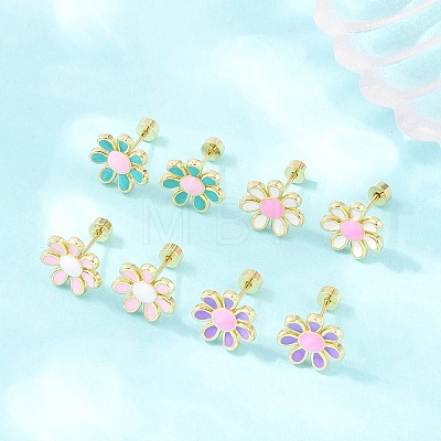 Valentine's Day Brass Stud Earrings EJEW-D359-01G-1