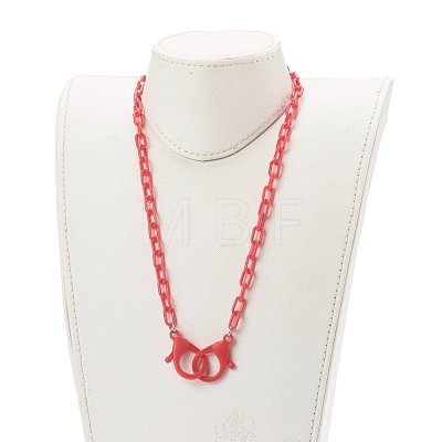 Personalized Opaque Acrylic Cable Chain Necklaces NJEW-JN03432-07-1