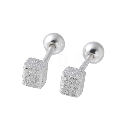 S999 Fine Silver Stud Earrings EJEW-M064-02S-1