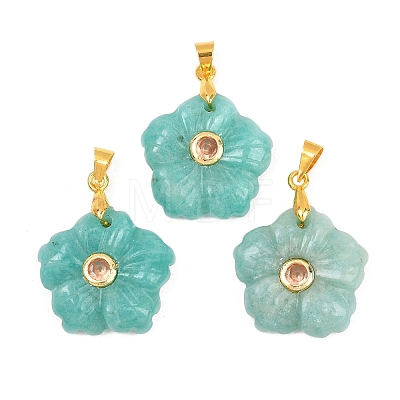 Natural Amazonite Carved Pendants G-A315-01G-10-1