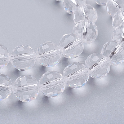 Transparent Glass Bead Strands X-GLAA-R095-10mm-15-1