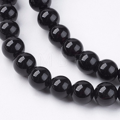 Natural Black Onyx Beads Strands G-H1567-6MM-1