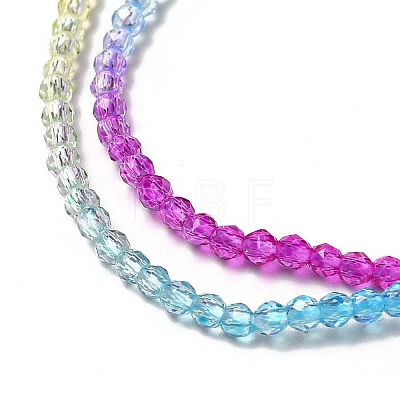 Transparent Gradient Color Glass Beads Strands GLAA-H021-01A-16-1
