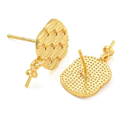 Rack Plating Brass Studs Earrings Finding KK-T072-05G-1