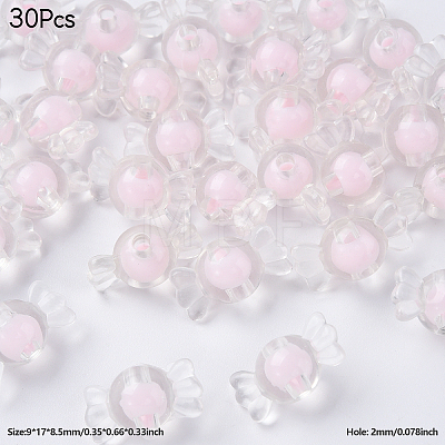 30Pcs Transparent Acrylic Beads OACR-YW0002-18A-1