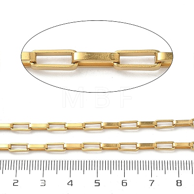 Handmade 304 Stainless Steel Rectangle Box Chains STAS-F341-04G-1