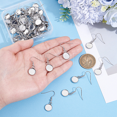 60Pcs 304 Stainless Steel Earring Hooks STAS-BBC0009-93B-1