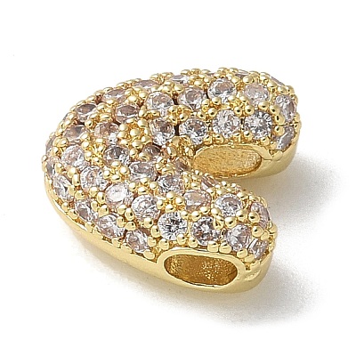 Brass Micro Pave Cubic Zirconia Beads LS-KK-P290-61G-V-1