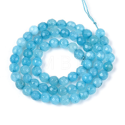 Dyed Natural White Jade Beads Strands G-T139-6mm-60-16-1