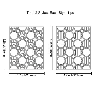 2Pcs 2 Styles Carbon Steel Cutting Dies Stencils DIY-WH0309-818-1