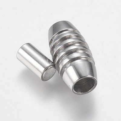 304 Stainless Steel Magnetic Clasps with Glue-in Ends STAS-F149-02P-B-1