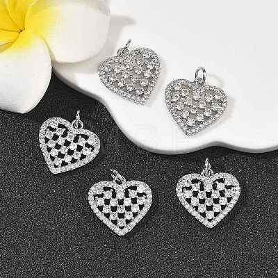 SHEGRACE Brass Micro Pave Clear Cubic Zirconia Pendants XGRQ2C704-412P-1