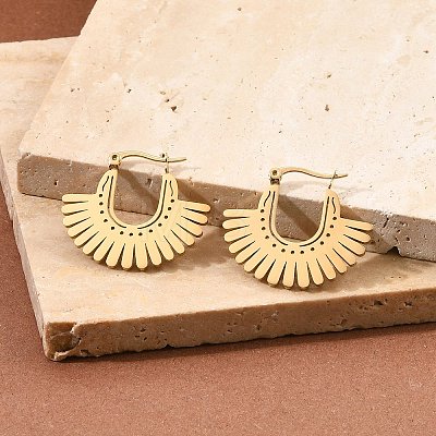 304 Stainless Steel Flower Stud Earrings for Women EJEW-Q009-03A-G-1