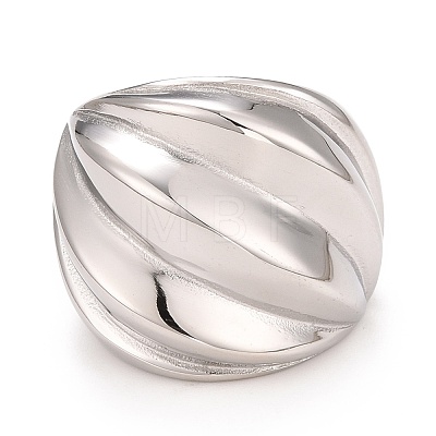 304 Stainless Steel Textured Chunky Ring RJEW-B040-21P-1