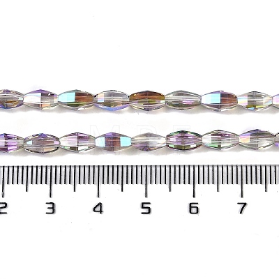 Electroplate Glass Beads Strands GLAA-Q101-03B-HP03-1