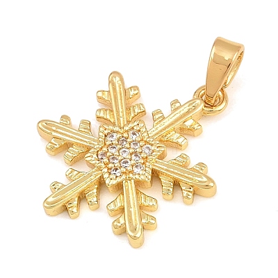 Brass Micro Pave Clear Cubic Zirconia Pendants CU-CBA9B49-02D-G-1