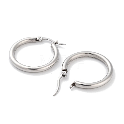 Non-Tarnish Ring 304 Stainless Steel Hoop Earrings for Women Men EJEW-B049-01B-P-1