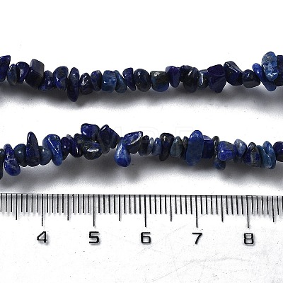 Natural Lapis Lazuli Chip Beaded Necklaces for Men Women NJEW-G159-01Y-1