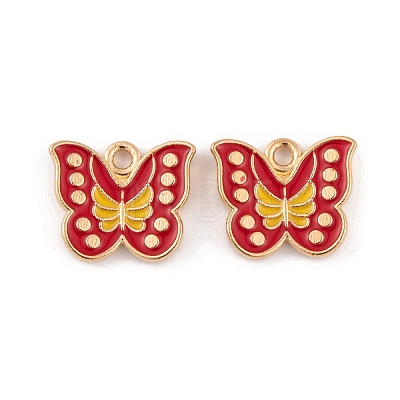 Light Gold Plated Alloy Enamel Pendants FIND-Q100-04KCG-03-1