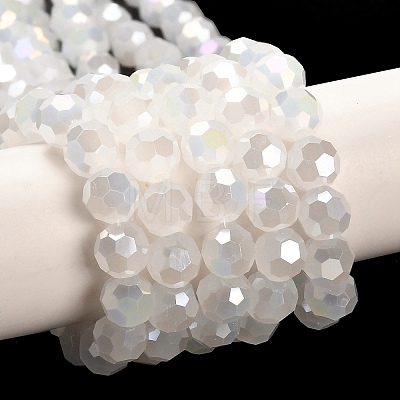 Faceted(32 Facets) Electroplate Glass Beads Strands X-EGLA-R017-6mm-1-1