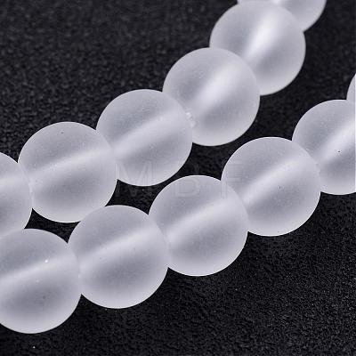 Frosted Glass Bead Strands GLAA-G016-10mm-01-1