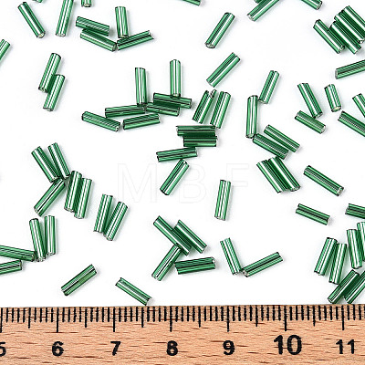Silver Lined Glass Bugle Beads SEED-K001-A01-1-1