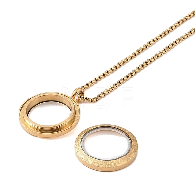 PVD Vacuum Plating 304 Stainless Steel Ring Pendant Necklaces NJEW-N055-22A-G-1