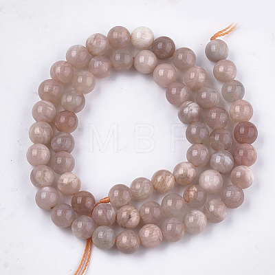 Natural Sunstone Beads Strands X-G-S333-6mm-038-1