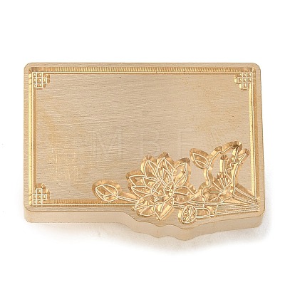 Geometric Flower Frame Brass Stamp Heads AJEW-H149-01G-09-1