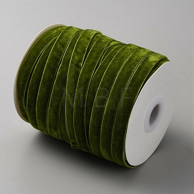 50 Yards Polyester Single Face Velvet Ribbon OCOR-WH0082-161C-1