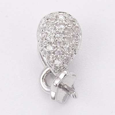 Brass Micro Pave Cubic Zirconia Peg Bails Pendants ZIRC-K076-24-1