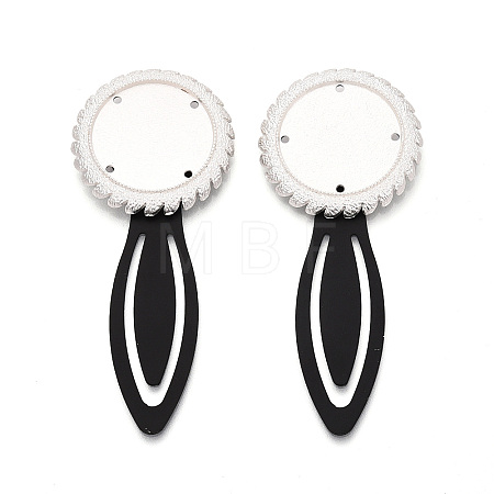 Alloy & Iron Bookmark Cabochon Settings PALLOY-N184-09S-1
