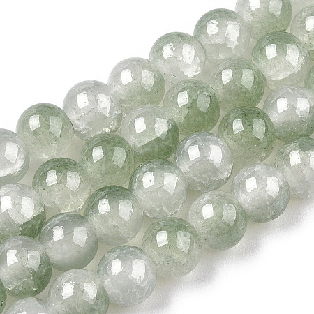 Crackle Baking Paint Imitation Jade Glass Beads Strands DGLA-YW0001-17F-1