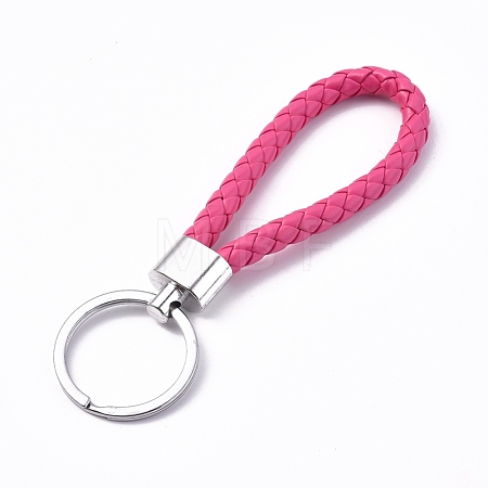Braided PU Leather Keychain KEYC-WH0016-11D-1