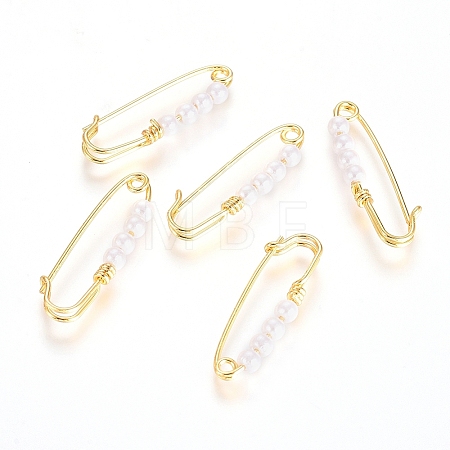 Brass Kilt Pin Brooch Findings X-KK-G389-30G-1