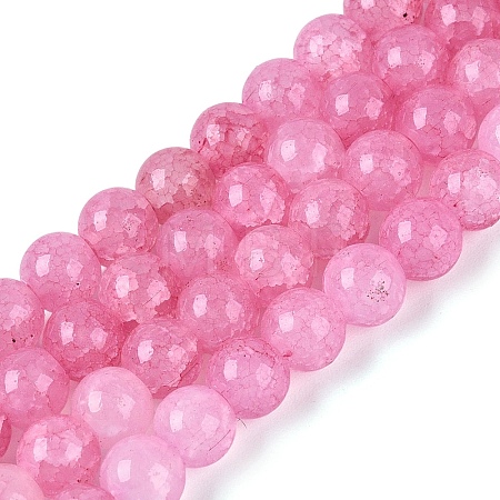 Ombre Effect Dyed Crackle Glass Beads Strands GLAA-Q106-01A-B08-1