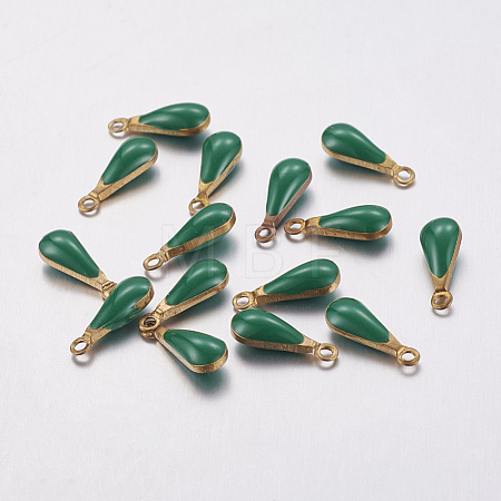 Antique Golden Plated Brass Enamel teardrop X-KK-Q571-01F-1