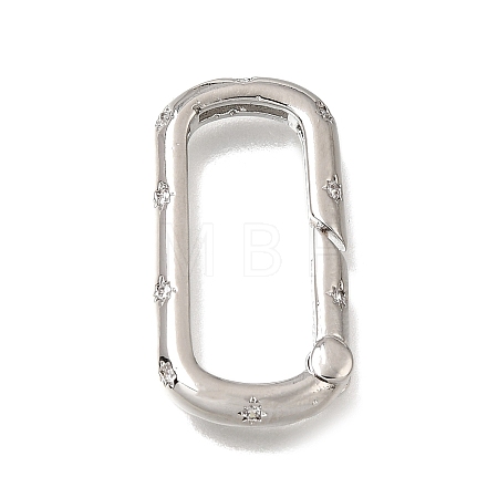 Brass Micro Pave Clear Cubic Zirconia Clasps KK-CBAEEA8-04P-1