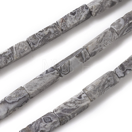 Natural Map Stone/Picasso Stone/Picasso Jasper Beads Strands G-G837-05-1