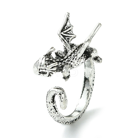 Dragon Alloy Open Cuff Rings X-RJEW-K275-22AS-1