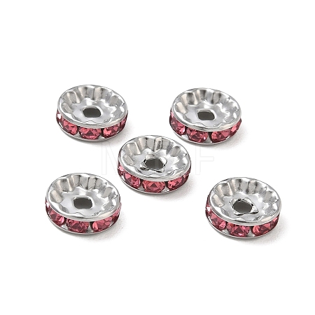 304 Stainless Steel Rhinestone Spacer Beads RB-CBA18B7-01P-08-1