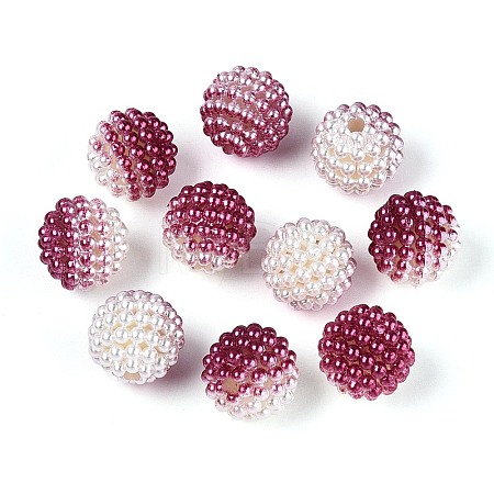 Imitation Pearl Acrylic Beads OACR-T004-15mm-09-1