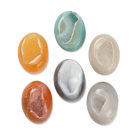 Oval Natural Druzy Geode Agate Ornament G-F833-U01-02-1