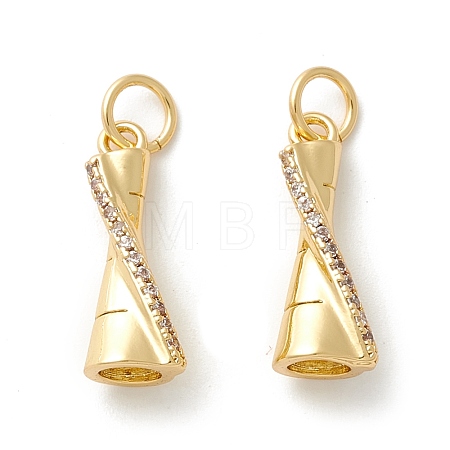 Rack Plating Eco-friendly Brass Micro Pave Clear Cubic Zirconia Pendants KK-D072-01G-I-NR-1
