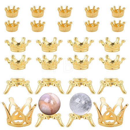 26Pcs 4 Styles Crown Alloy Display Stands for Gemstone FIND-AR0006-93G-1