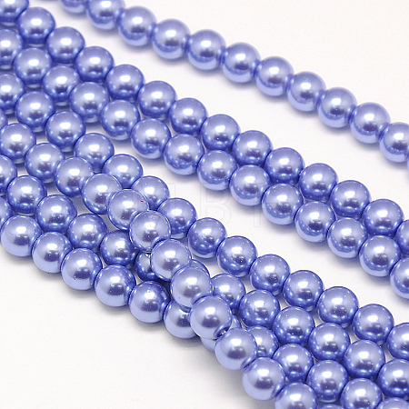Eco-Friendly Dyed Glass Pearl Round Beads Strands HY-A002-10mm-RB015-1