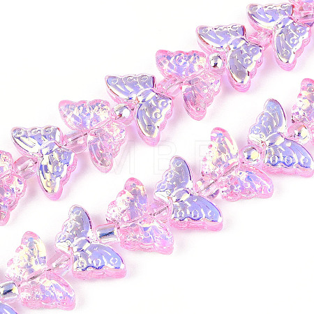 Transparency Electroplate Glass Beads Strands GLAA-T023-39A-04-1